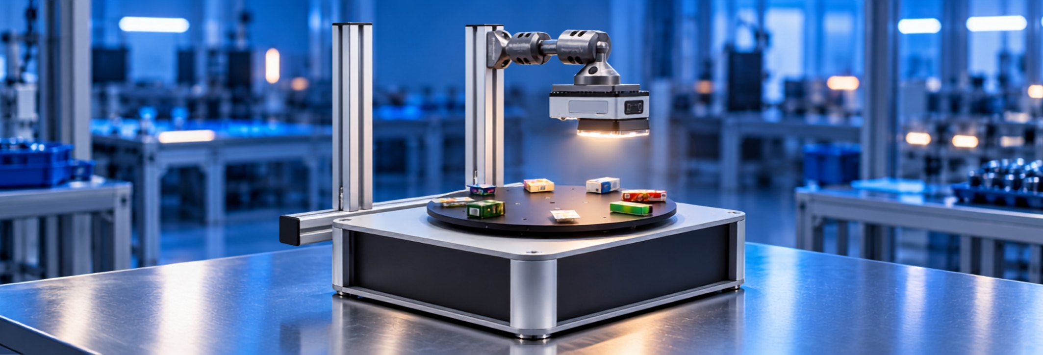 Machine Vision mit einem Drehtisch testen