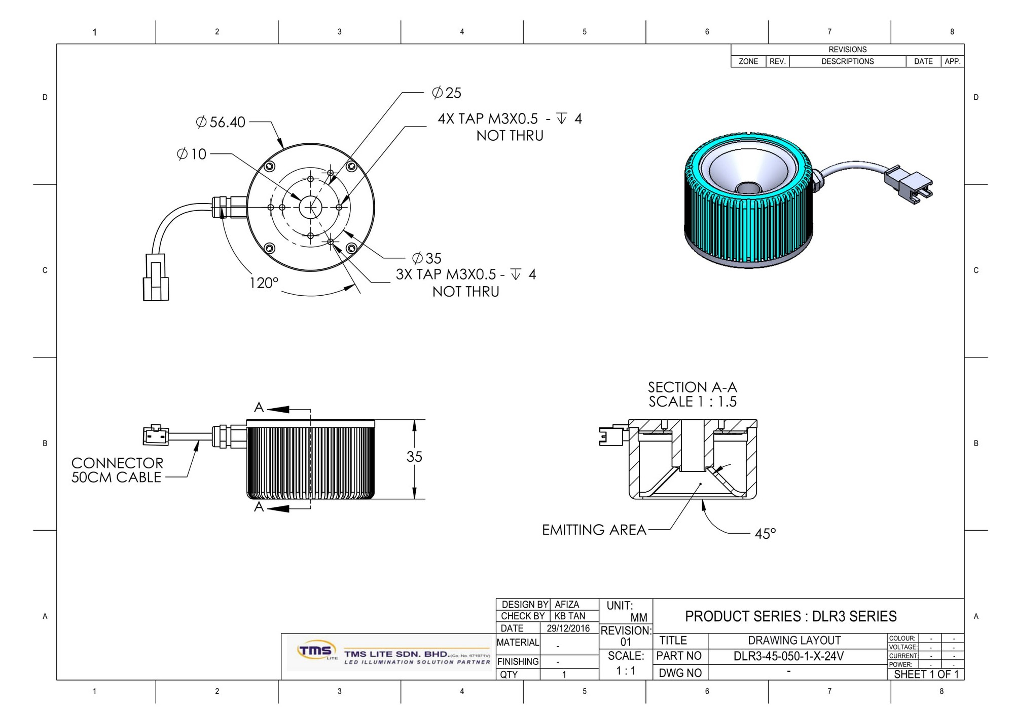 DLR3-60-080-1-B-24V Drawing