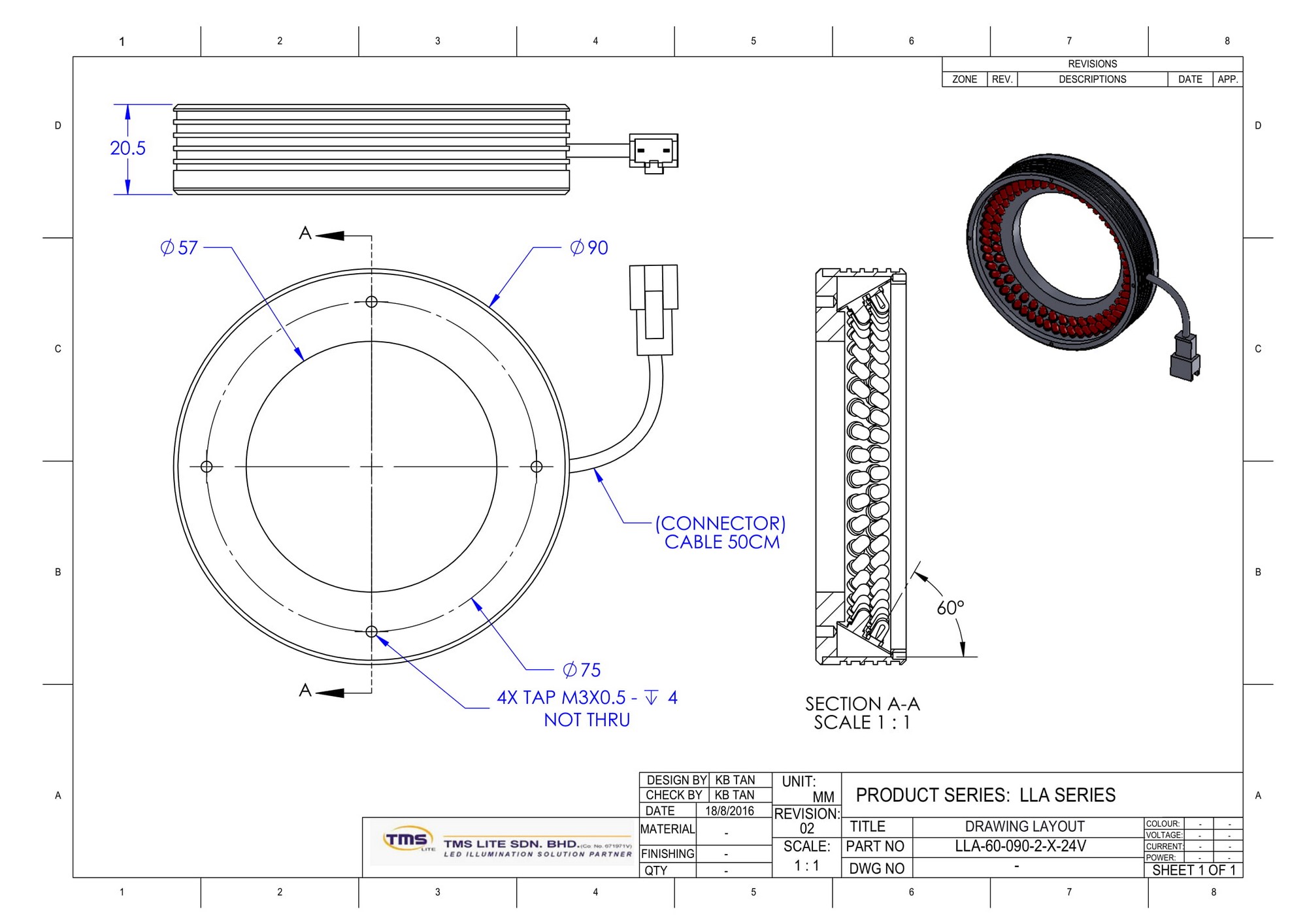 LLA-60-090-2-IR850-24V