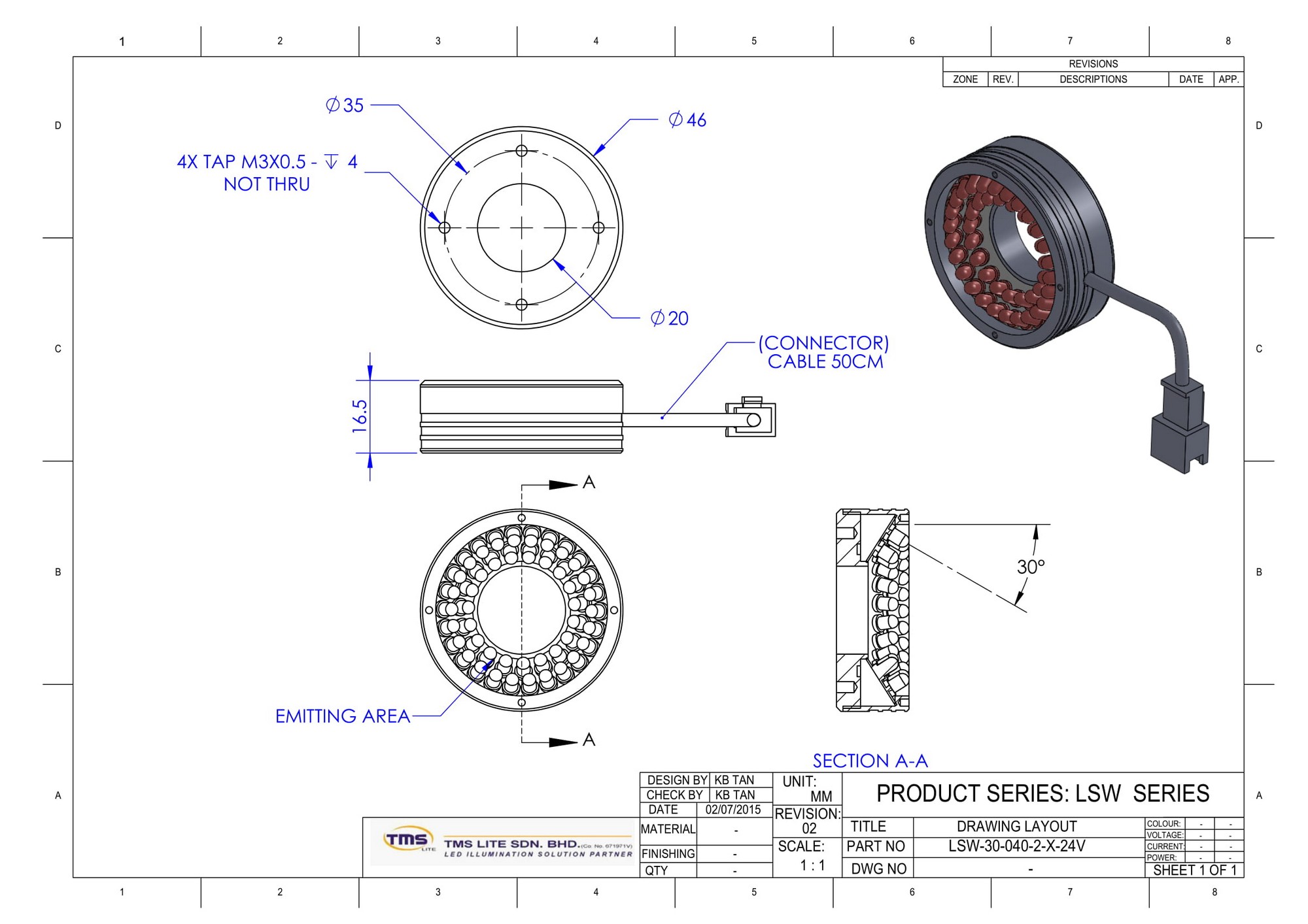 schematische tekening LSW-30-040-2-B