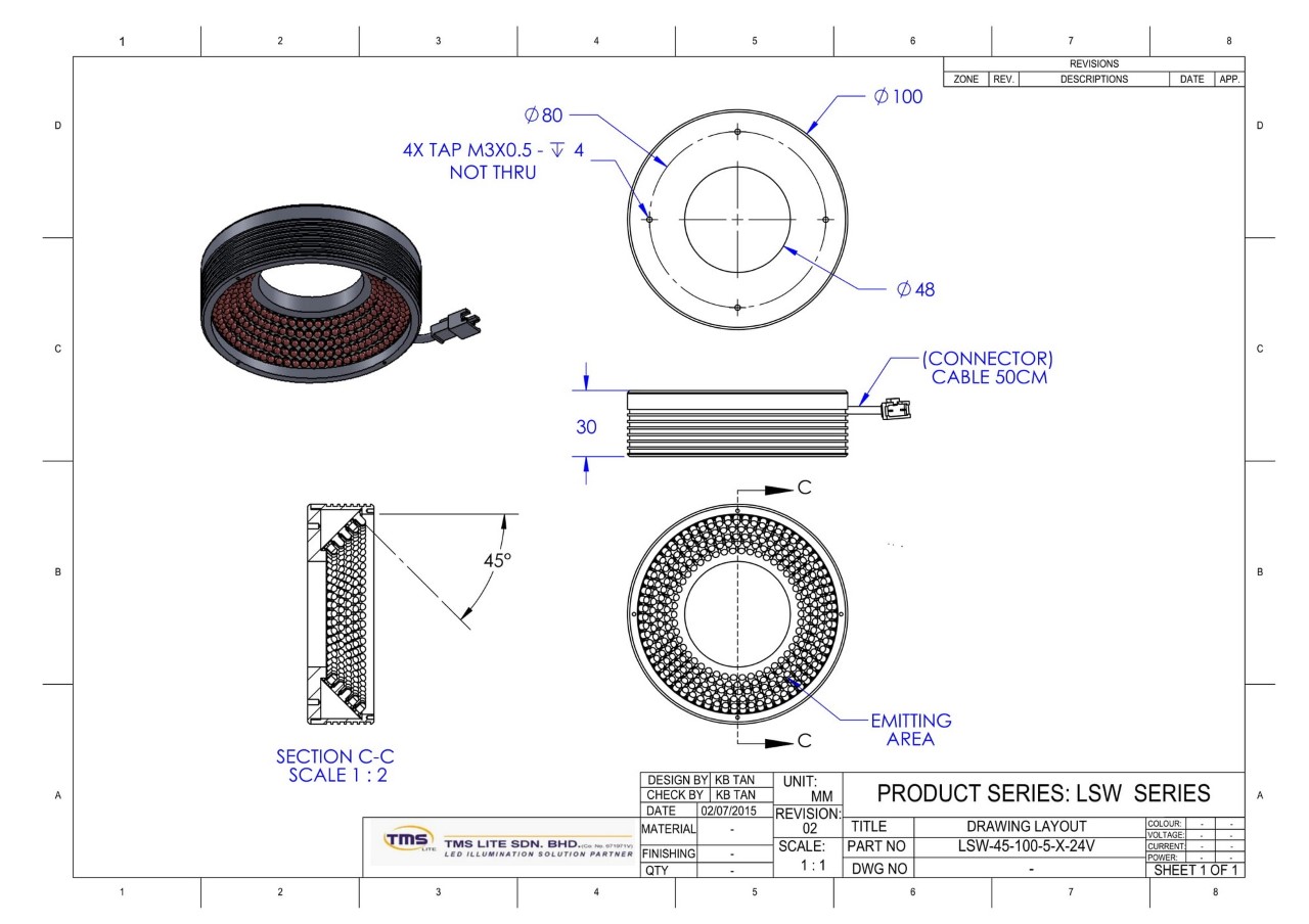 tekening opbouw LSW-45-100-5-W